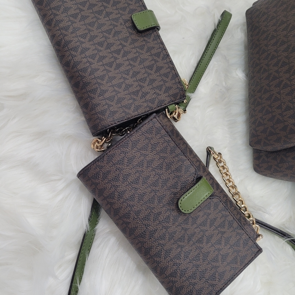 🤎🔹️Michael Kors🔹 Erin Small Backpack , wallet and crossbody- Evergreen Brown - Picture 8 of 13